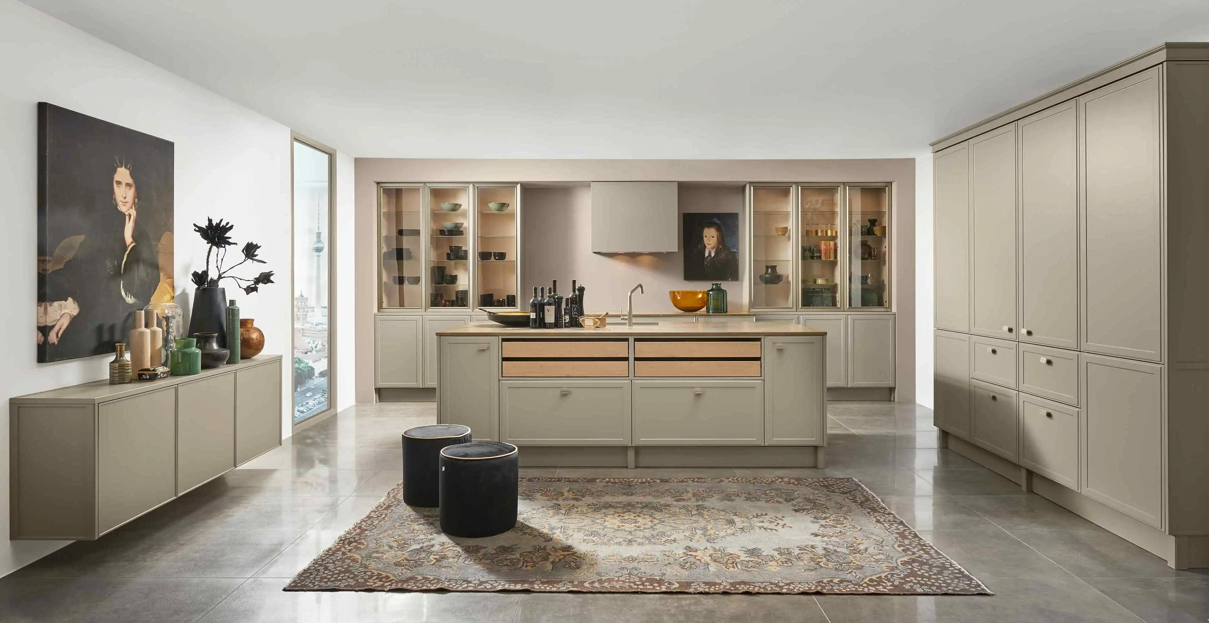 Landhausküche in Beige