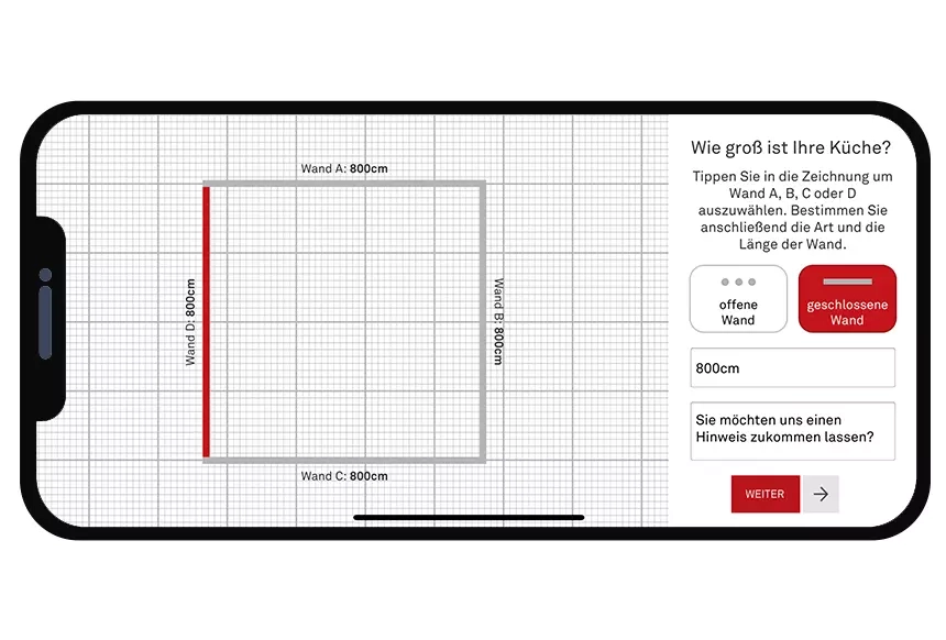 Schritt 1: Raum und Grundriss im 3D Küchenplaner definieren